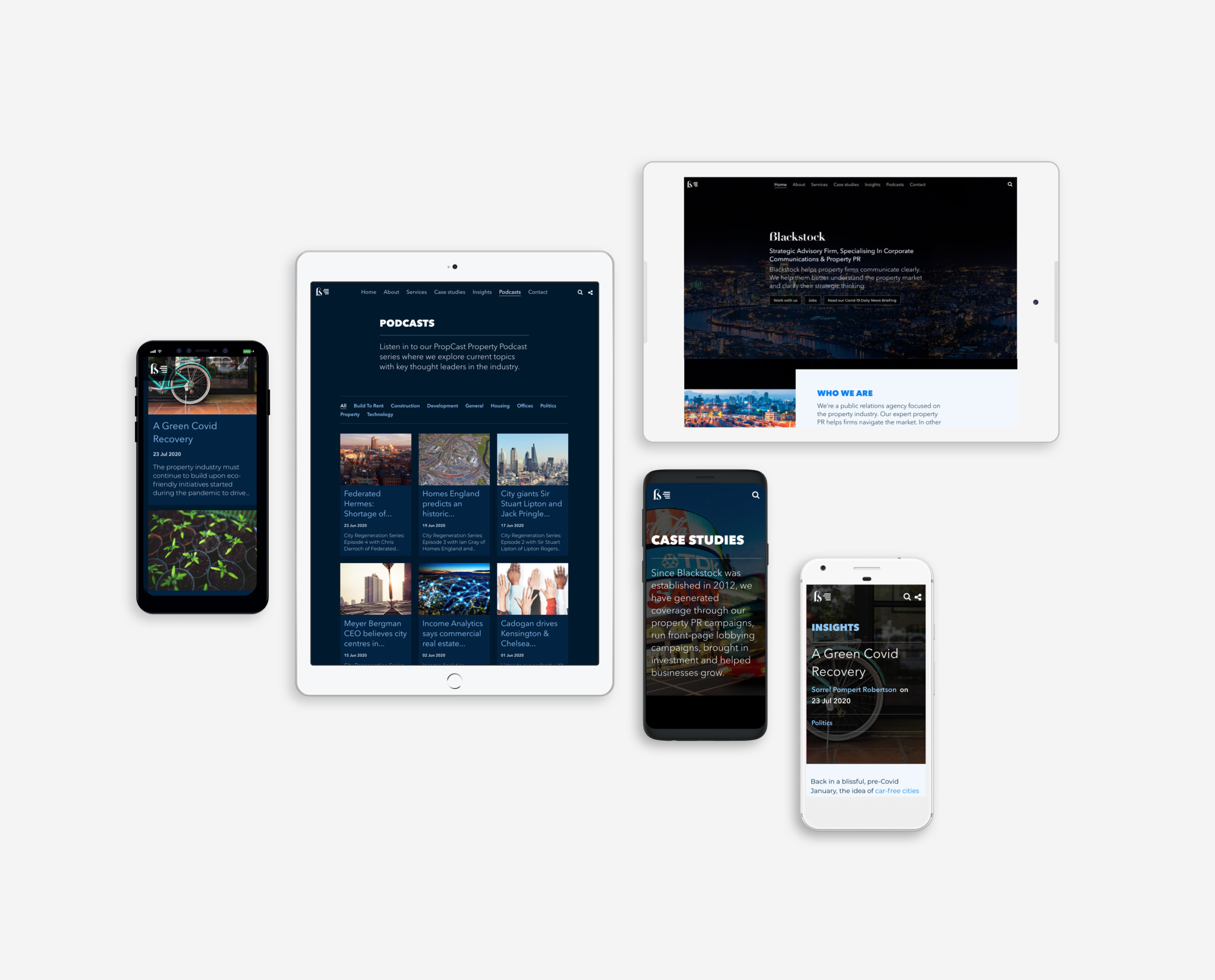 Blackstock website on different devices